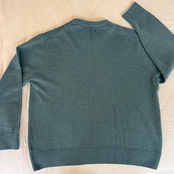 H&M 100% Wool Crewneck Sweater XXL Blue Green Regular Fit - Picture 2 of 9